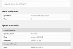 Samsung Galaxy A32 5G với Dimensity 720 lộ diện trên Geekbench