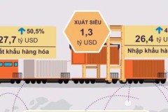Tháng 1 xuất siêu 1,3 tỷ USD