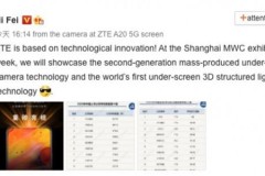 ZTE sẽ ra mắt điện thoại có camera dưới màn hình thế hệ thứ hai tại MWC Thượng Hải