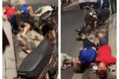 Xe máy tông trúng người đi bộ thể dục khiến 2 người nguy kịch tại Hà Nội