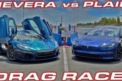 Rimac Nevera "hủy diệt" Tesla Model S Plaid trên đường đua drag