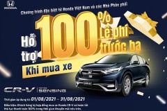Honda CR-V ưu đãi 100% phí trước bạ khi mua xe trong tháng 8/2021