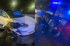 Đã có video ghi lại cảnh Tesla Model 3 đâm vào xe cảnh sát khi chạy ở chế độ lái tự động
