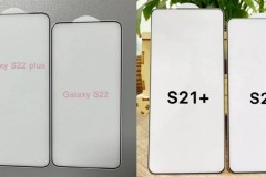 Thông qua kính cường lực cho thấy Galaxy S22 có viền siêu hẹp đều nhau