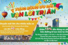 Toyota Việt Nam triển khai chương trình “Tưng bừng ưu đãi, vạn lời tri ân” dành cho khách hàng