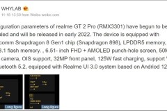 Rò rỉ thông số kỹ thuật Realme GT 2 Pro, hỗ trợ sạc khủng trên 120W