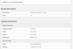 Vivo V23 Pro với chip Dimensity 1200 lộ điểm hiệu năng đa lõi khá cao