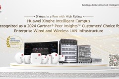 Huawei đã được công nhận là "Lựa chọn của khách hàng" (Customers' Choice) trong lĩnh vực hạ tầng mạng LAN có dây và không dây cho doanh nghiệp, theo như đánh giá của người dùng trên nền tảng Gartner Peer Insights™.