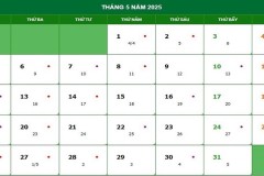 Lịch âm tháng 5 năm 2025 - Lịch âm dương, giờ hoàng đạo chi tiết