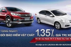 Mua Honda City và CR-V trước tháng 7 cơ hội sở hữu gói bảo hiểm vật chất