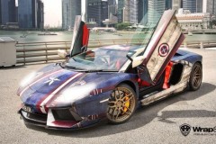 [[VIDEO]Xem Wrap Style mặc áo Captain America cho Lamborghini Aventador
