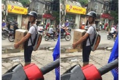 Gia đình khó khăn, Lệ Rơi đi làm shipper?