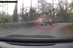 Cặp đôi lao xuống vực khi đổ đèo Tam Đảo bằng xe tay ga