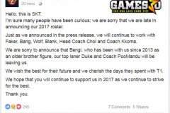 [LMHT] NÓNG: Bengi, Duke rời SKT T1