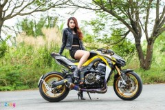 Người đẹp Sài Gòn đọ dáng cùng Kawasaki Z1000 độ
