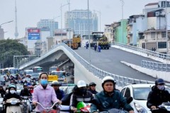 Chuẩn bị thông xe cầu vượt Ô Đống Mác - Nguyễn Khoái