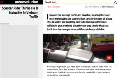 Báo tây “lên án” tổ lái lạng lách trên đường phố Hà Nội