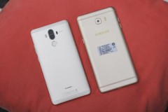 Đọ nhanh thiết kế hai phablet Huawei Mate 9 v&#224; Galaxy C9 Pro