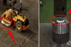 Bạn có thể gấp đôi một tờ giấy hơn 7 lần? Thí nghiệm gấp giấy với xe lu và máy nén thủy lực