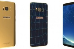Galaxy S8 phiên bản da cá sấu đính kim cương xanh