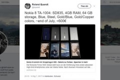 Đây là thông số cấu hình cơ bản, giá bán và ngày lên kệ của Nokia 8