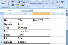 Cách gộp 2 cột Họ và Tên trong Excel không mất nội dung