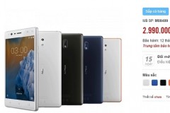 Smartphone cơ bản Nokia 3 có giá 2,99 triệu đồng tại Việt Nam
