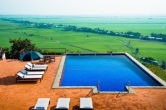 Ngẩn ngơ trước chỗ check-in hồ bơi view cánh đồng lúa sống ảo cho giới trẻ