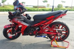 Exciter 135 độ phong cách quái vật với dàn chân trước 1 phuộc