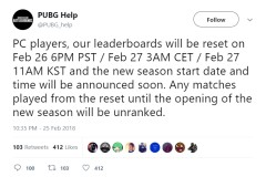 PUBG vừa reset bảng xếp hạng, chưa rõ thời điểm mùa mới khởi tranh