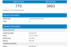 Smartphone HTC lộ diện cấu hình trên phần mềm đo hiệu năng Geekbench