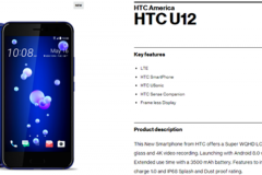 HTC U12 xuất hiện trên trang web của Verizon với màn hình không viền, pin 3500 mAh