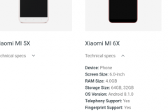 Xiaomi Mi 6X sẽ có RAM 4 GB, ROM 32 GB hoặc 64 GB, Android 8.1.0 màn hình 6 inch