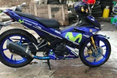 Exciter 150 độ bắt mắt người xem bởi sự tinh tế trên bộ áo Movistar