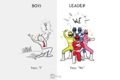 Tám bức ảnh minh họa thể hiện sự khác biệt giữa Sếp và Leader