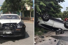 Sau va chạm, Rolls-Royce nát đầu còn Honda CR-V ngửa bụng