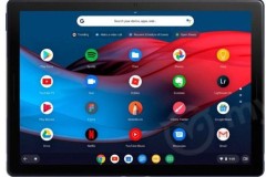 Google Pixel Slate xuất hiện với màu xanh đậm bên cạnh bàn phím và bút cảm ứng
