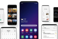Zoom cận cảnh smartphone màn hình gập của Samsung và giao diện One UI
