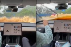 Thêm bằng chứng cho thấy khả năng vượt nước lũ như thuyền của xe Tesla