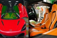 Hết sơn đổi màu rồi độ công suất khủng, siêu xe McLaren 720S đầu tiên về nước được thay da nội thất