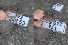 Bốc phải biển xấu, chủ xe Mazda CX-5 cắt đôi tấm biển không thương tiếc