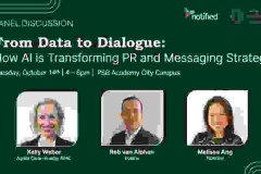 From Data to Dialogue: Singapore PR Professionals Explore AI's Role in Next-Gen Communications at IPRS - Notified Panel Discussion