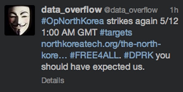 Anonymous tấn công Triều Tiên nhân ngày kỉ niệm chiến tranh Nam Bắc Triều
