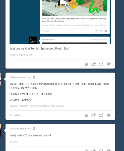 Người dùng Tumblr than khổ vì quảng cáo