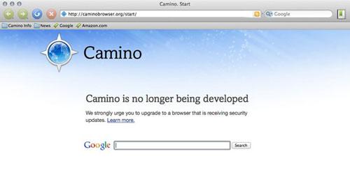 Trình duyệt web Camino bị khai tử trên Mac OS X