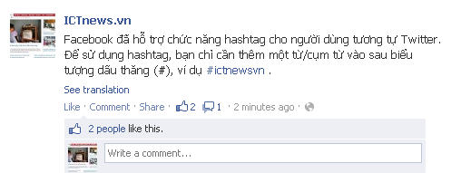 Facebook 'bắt chước' Twitter hỗ trợ hashtag