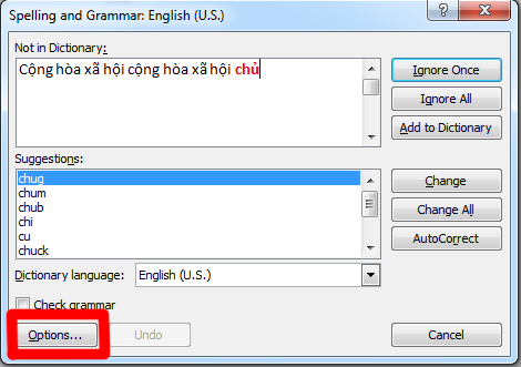 Bỏ gạch đỏ dưới văn bản trong Office