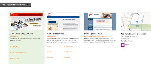 Microsoft đưa quảng cáo Bing vào công cụ tìm kiếm trong Window 8.1