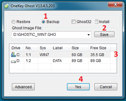 Tạo bản Ghost bằng 3 thao tác