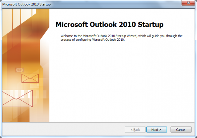 Cửa sổ giới thiệu Outlook 2010